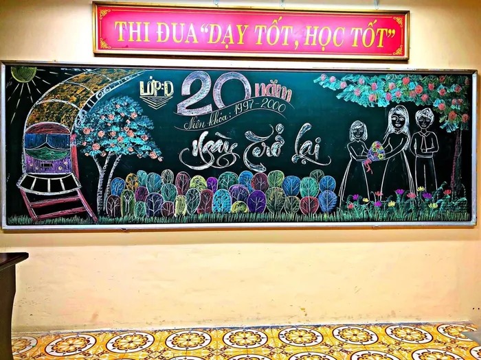 trang trí bảng kỷ yếu