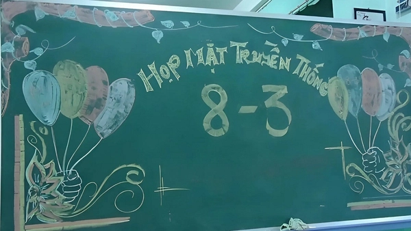 trang trí bảng mùng 8 tháng 3
