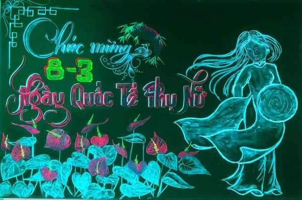 trang trí bảng phấn 8 3