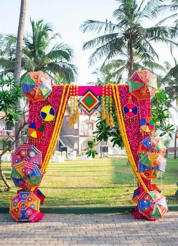 trang trí cổng trại hội xuân