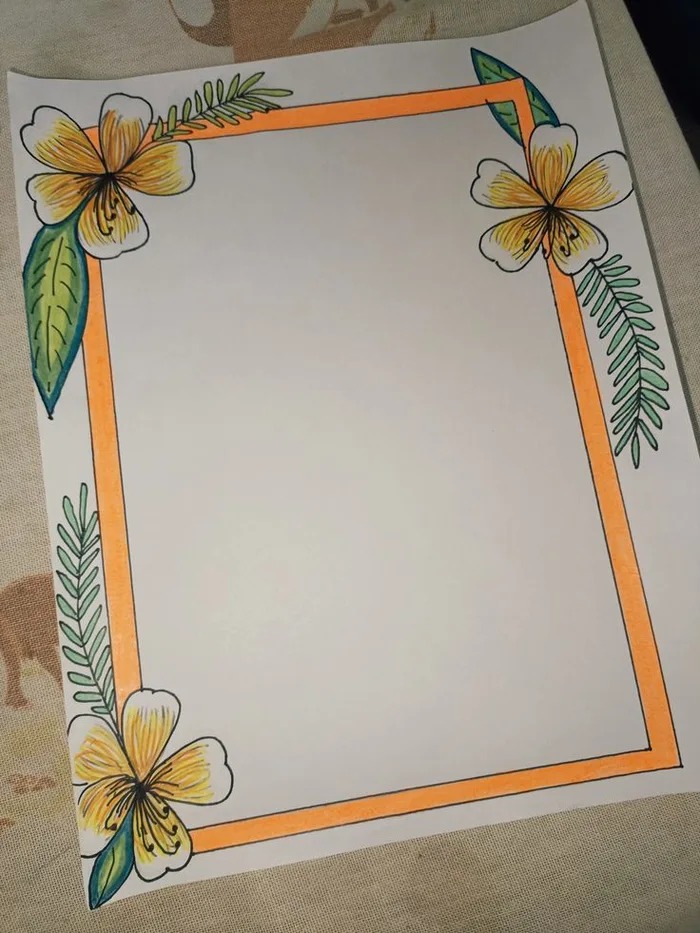 trang trí khung viền giấy a4