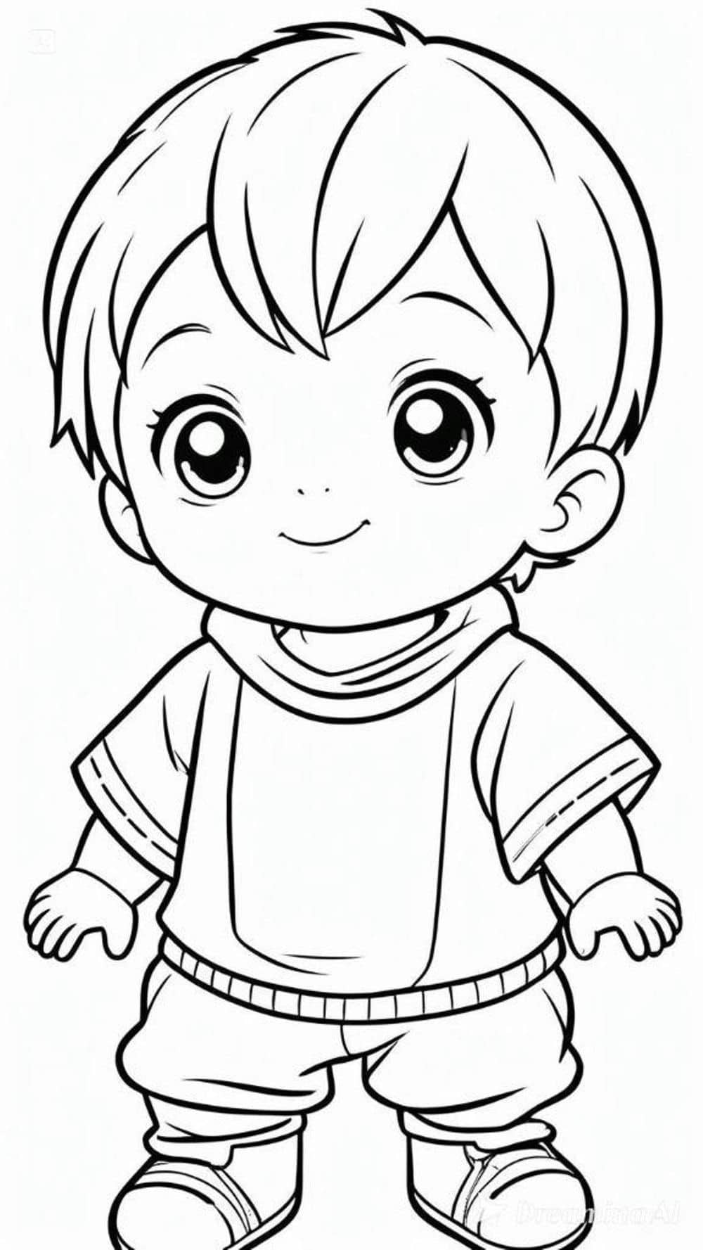 tranh tô màu bé trai