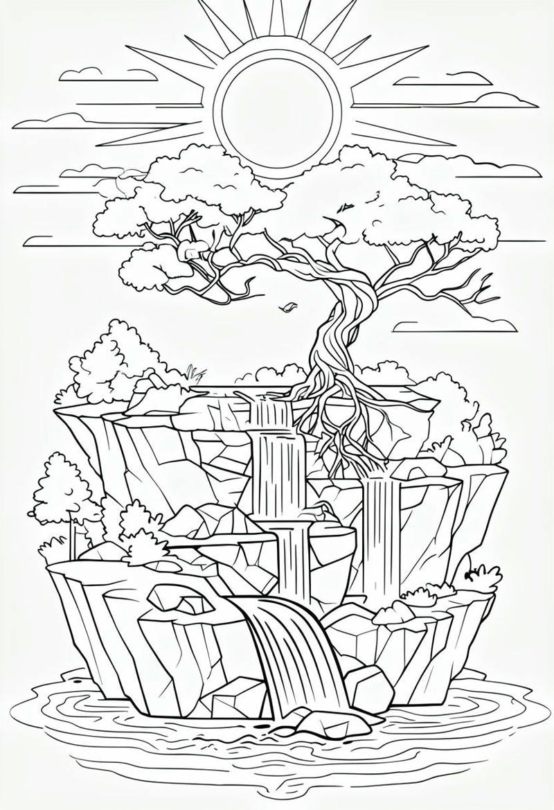 tranh tô màu phong cảnh đẹp 3d