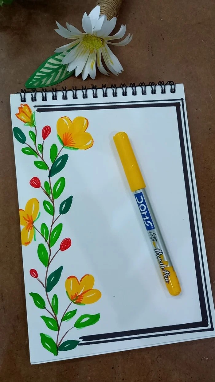 vẽ hoa trang trí góc giấy a4 đơn giản