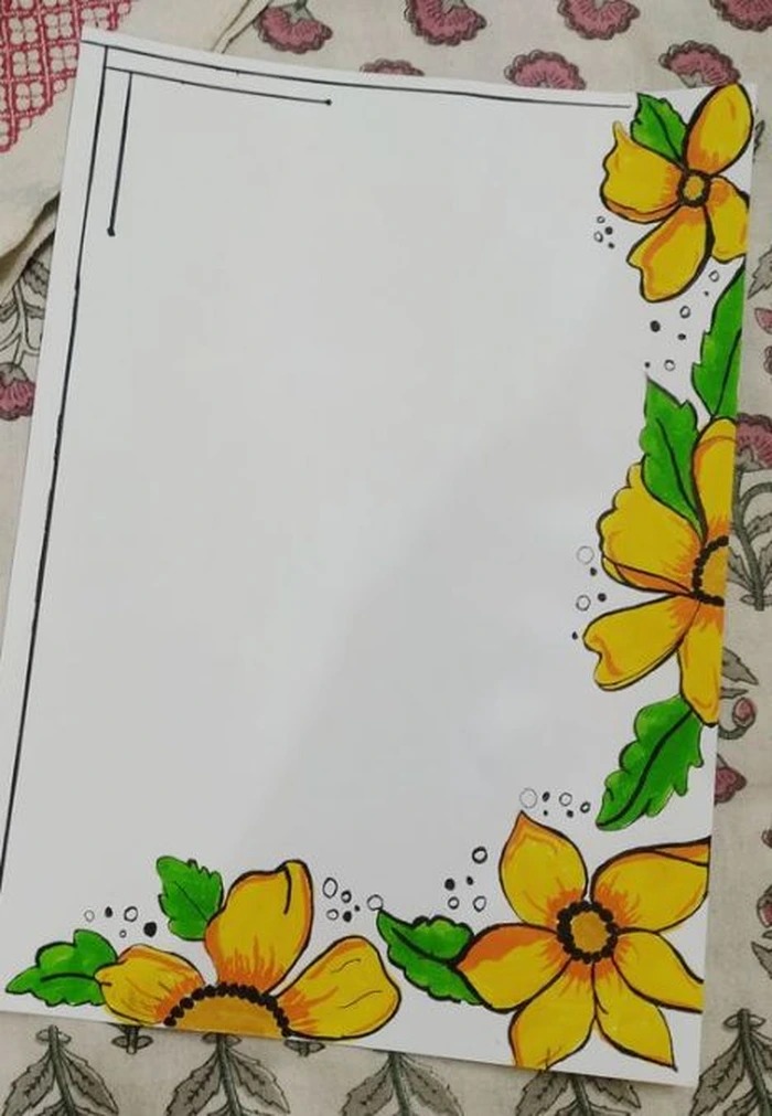 vẽ trang trí góc giấy a4