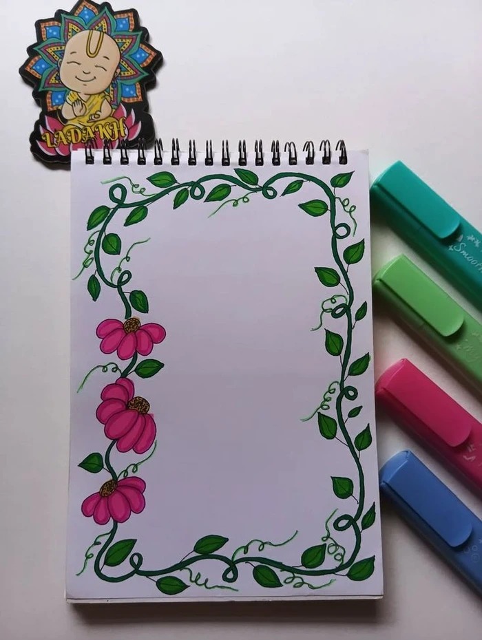 vẽ trang trí khung giấy a4 đơn giản