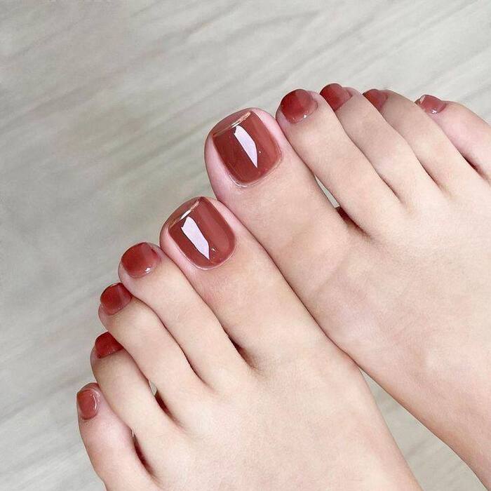 ảnh nail chân đơn giản siêu chất