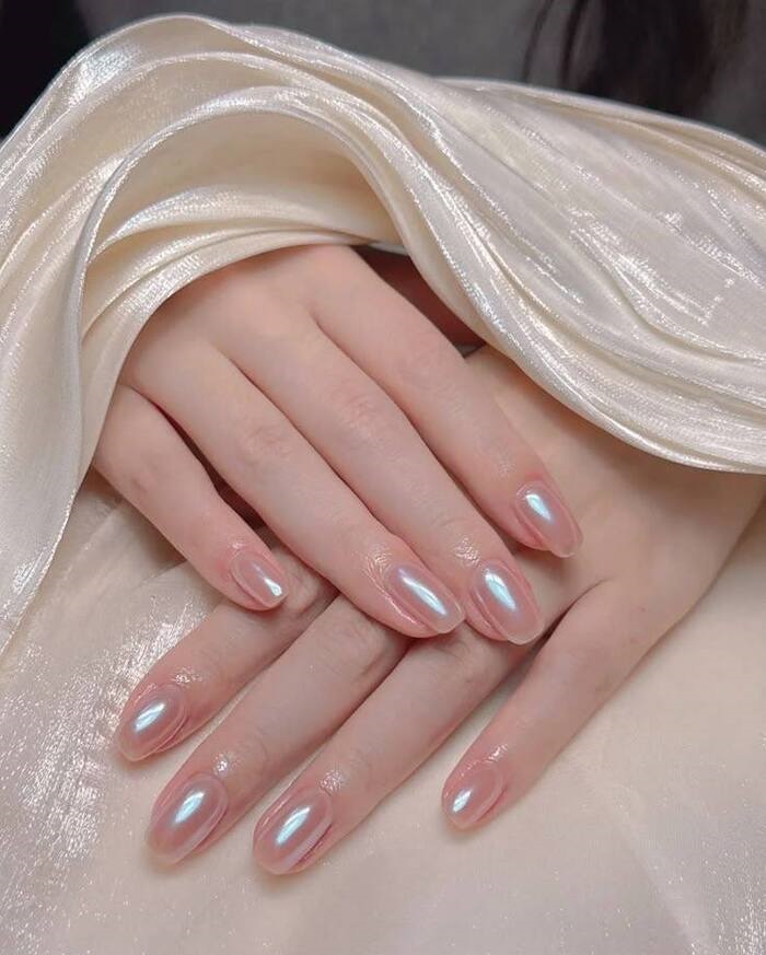 ảnh nail tráng gương siêu xinh