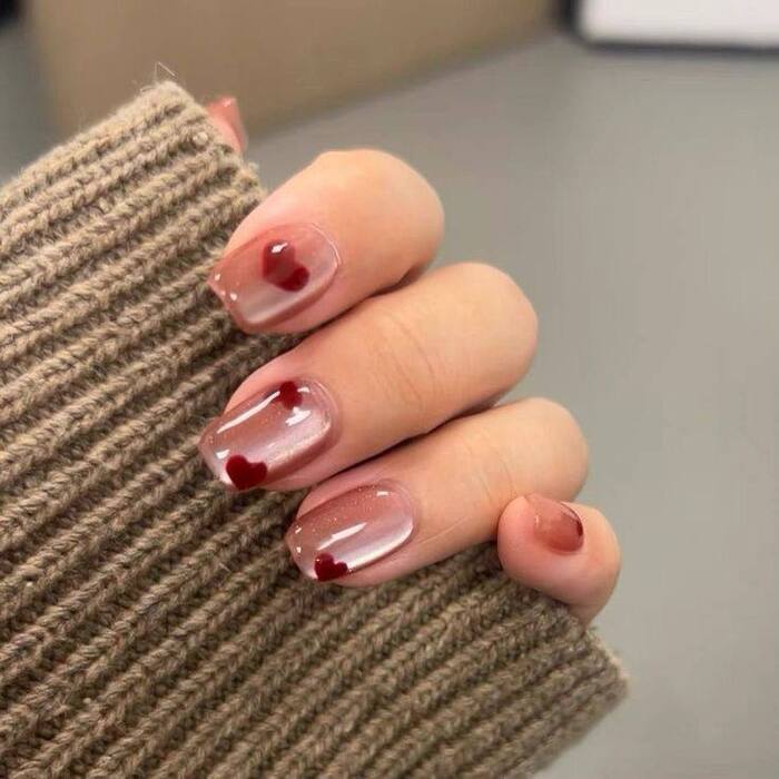 mẫu nail móng vuông ngắn cực đẹp