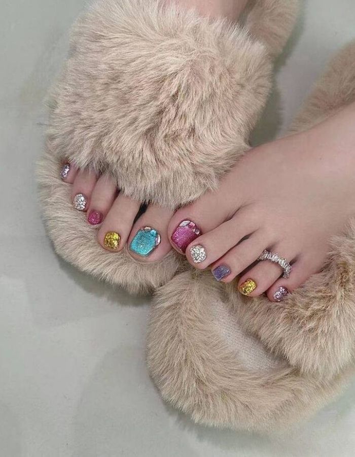 nail chân đính đá xinh nhất