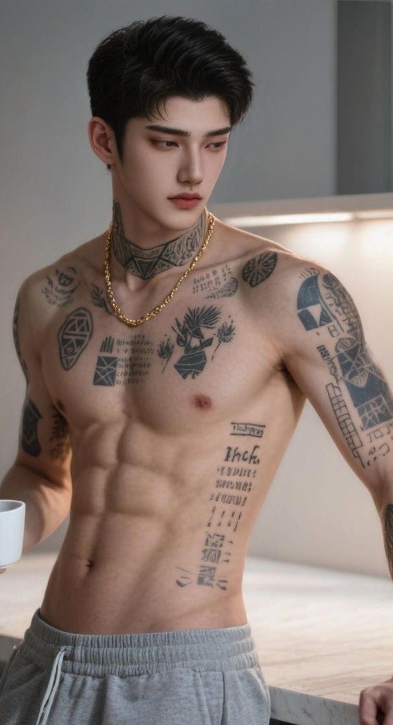 ảnh trai đẹp 6 múi săn xăm