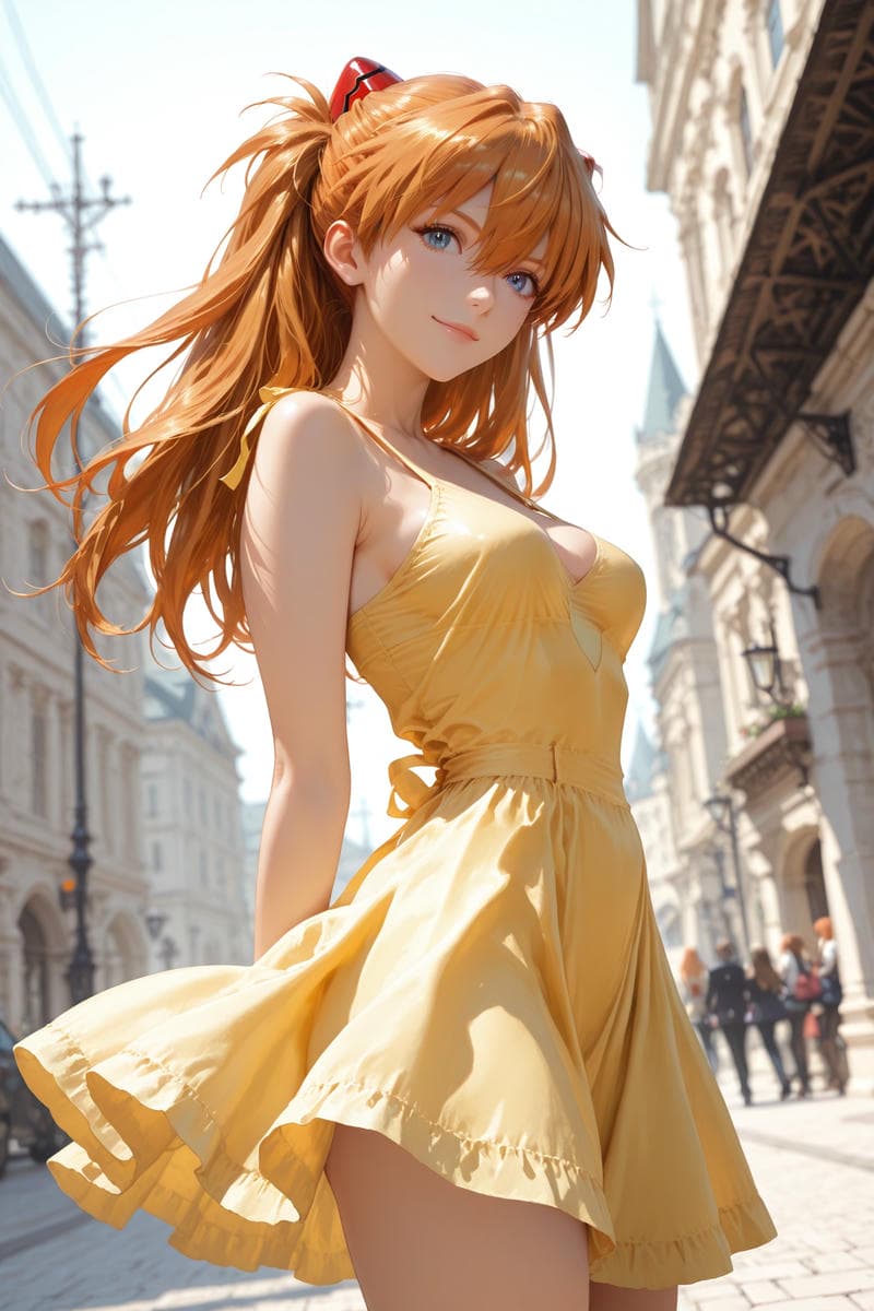 cô gái anime mặc váy