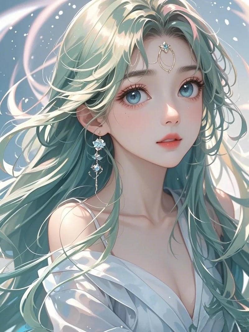 cô gái anime tóc dài