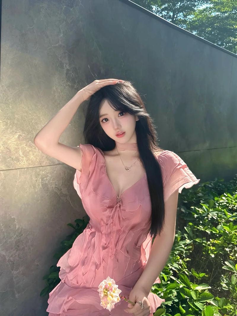 Gái xinh mặc pinky tải ảnh ngọt ngào