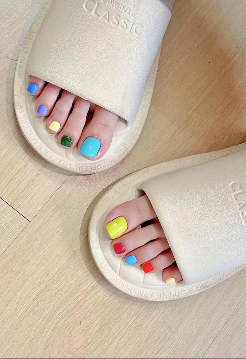 mẫu móng phối màu