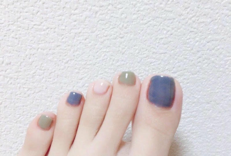 mẫu nail chân ombre