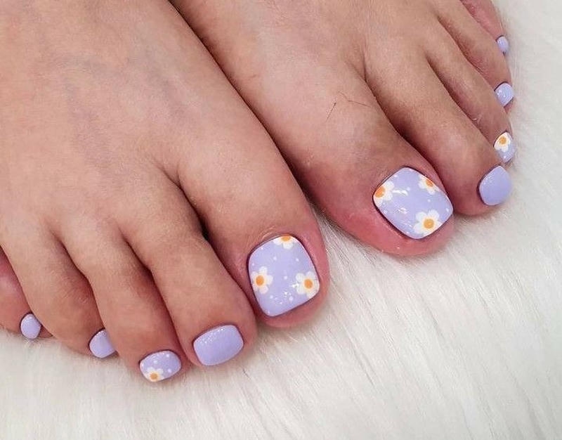 mẫu nail chân phong cách hàn quốc
