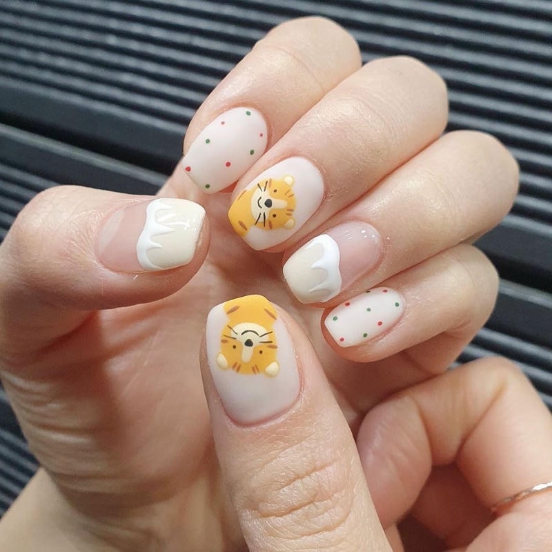 mẫu nail tay hình con vật