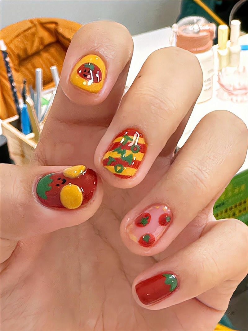 mẫu nail vẽ cute
