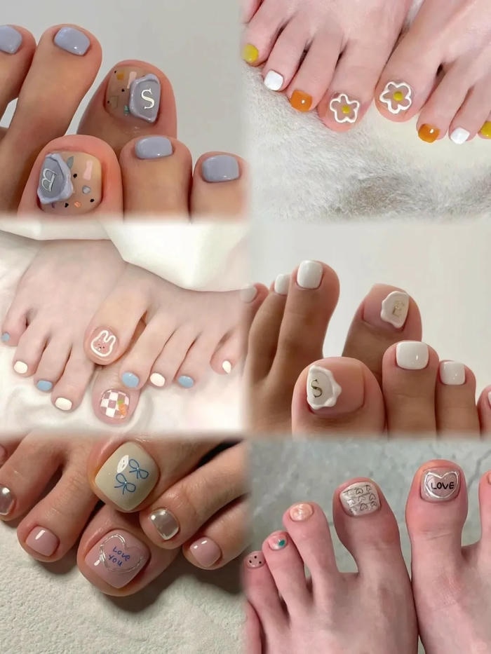 nail chân đi biển nhẹ nhàng dễ thương