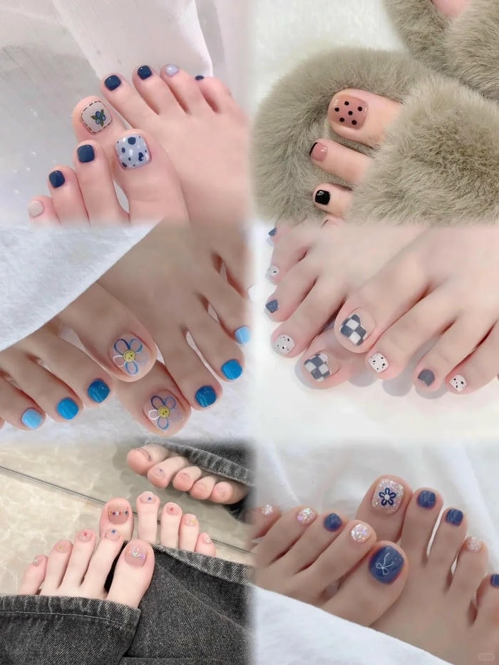 nail chân đi biển phong cách Hàn Quốc