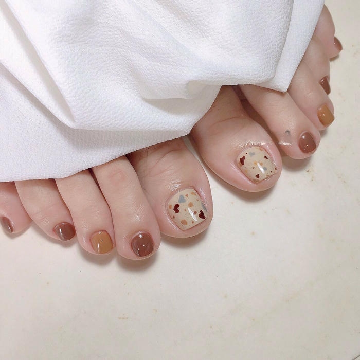 nail chân đơn giản không họa tiết