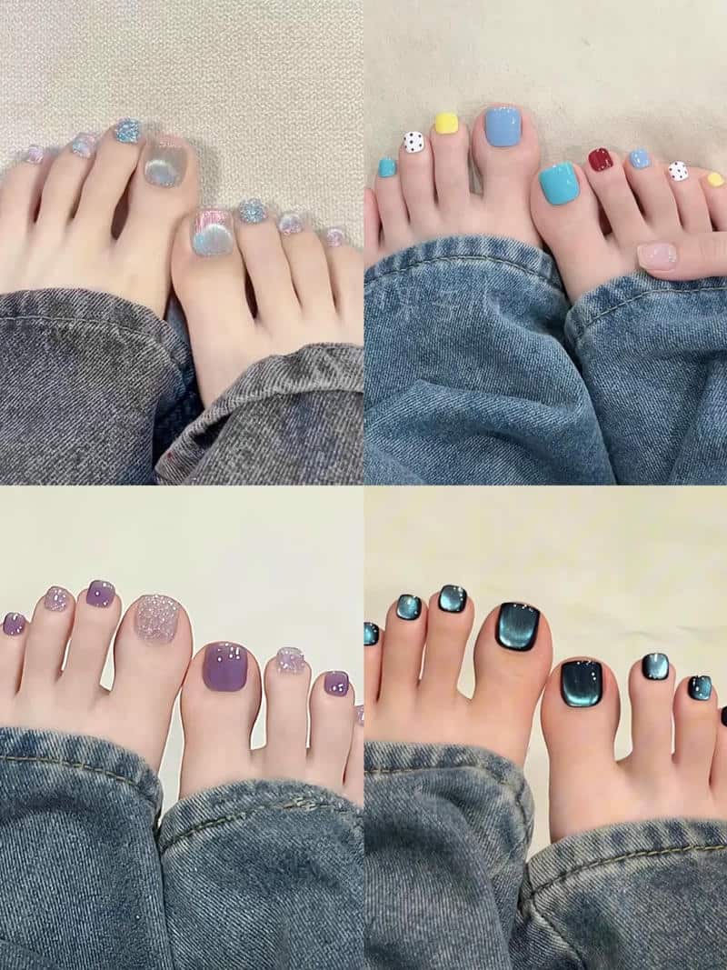 nail chân hàn quốc phong cách