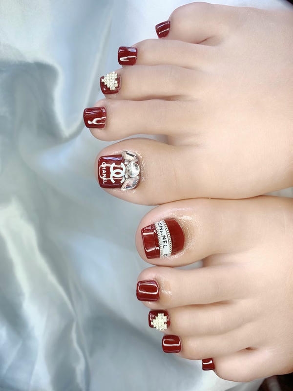 nail chân lấp lánh cực xinh