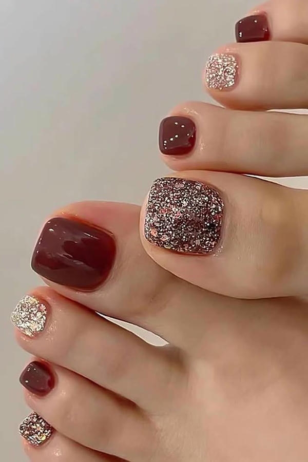 nail chân lấp lánh nhẹ nhàng