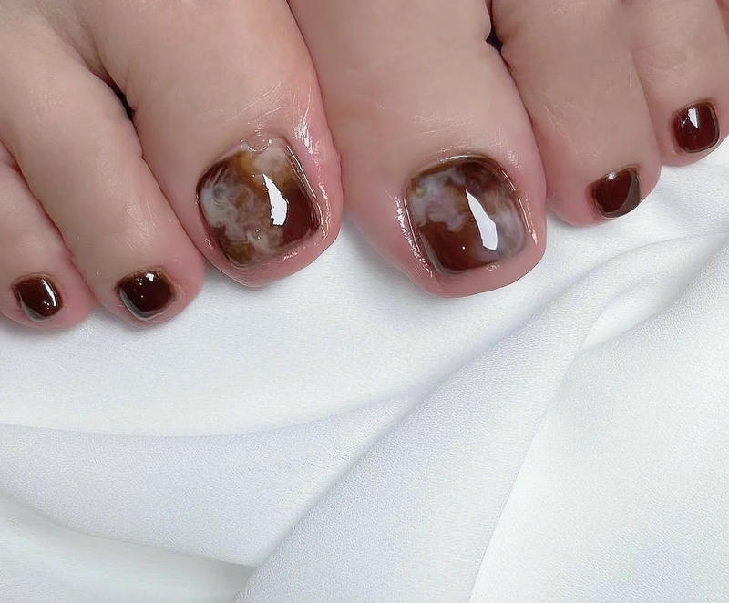 nail chân loang gu làm đẹp độc đáo