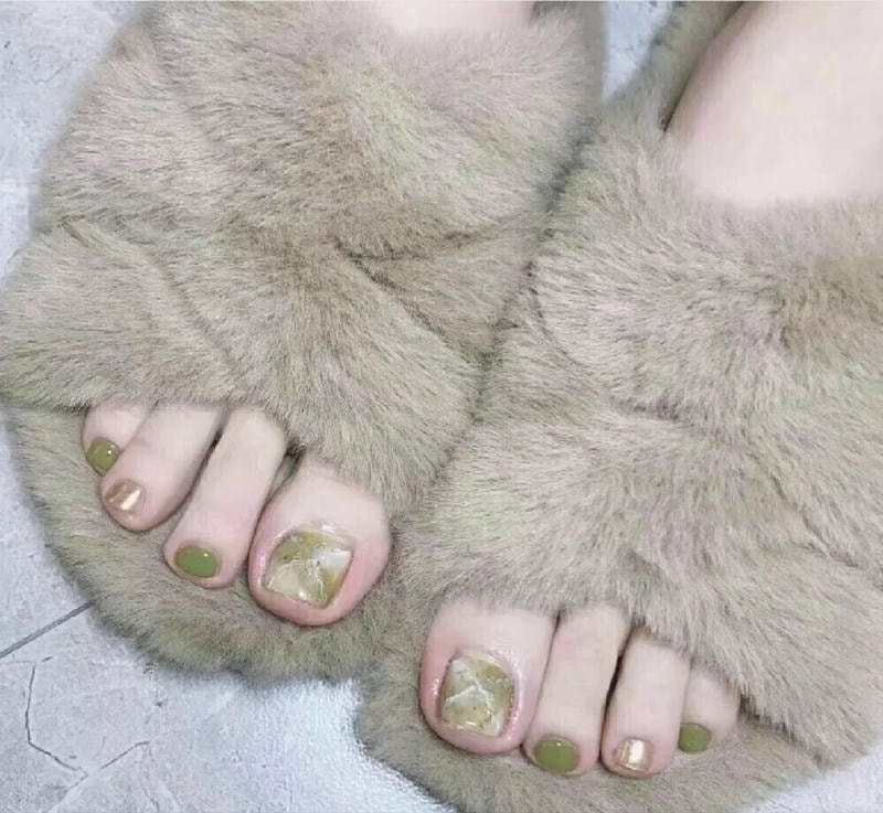 nail chân loang màu hồng