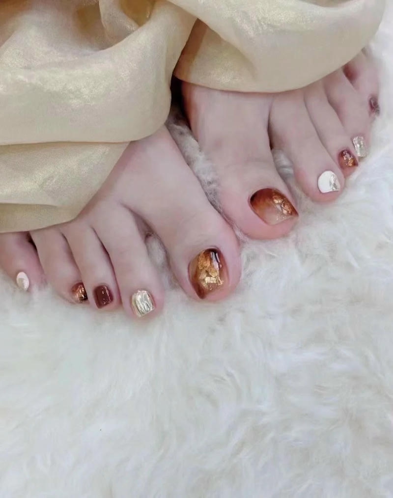 nail chân loang nhẹ nhàng nữ tính