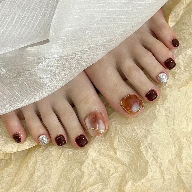 nail chân loang tone pastel nhẹ