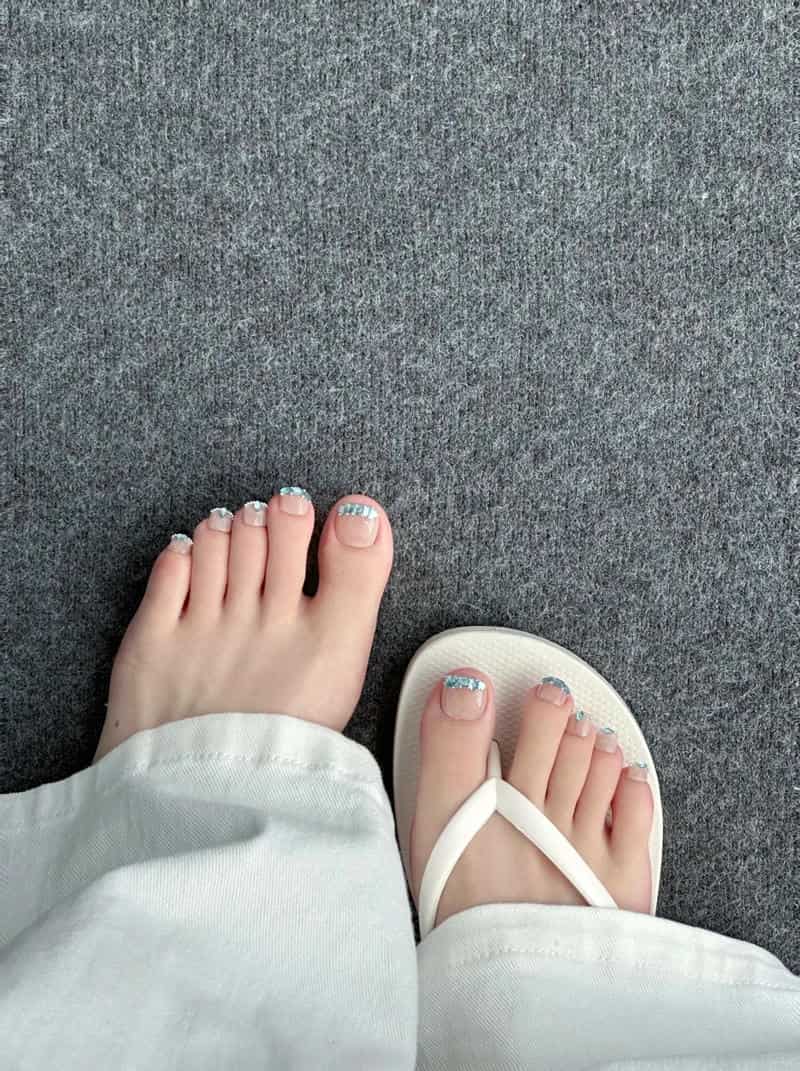 nail chân màu nude cực chất