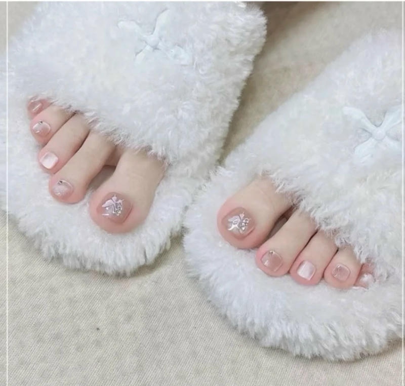 nail chân màu nude cực đẹp