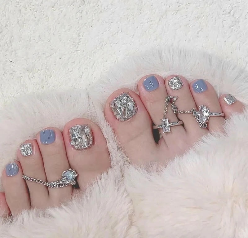 nail chân ngắn màu ombre