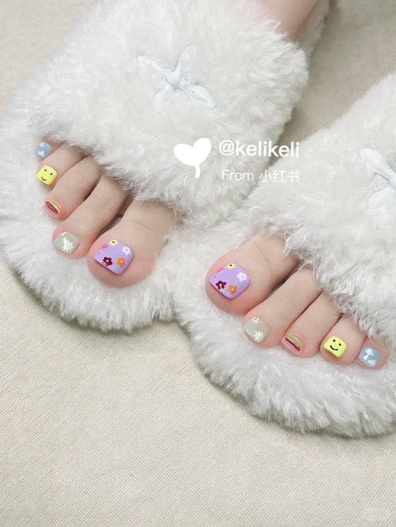 nail chân ngắn phong cách Hàn Quốc