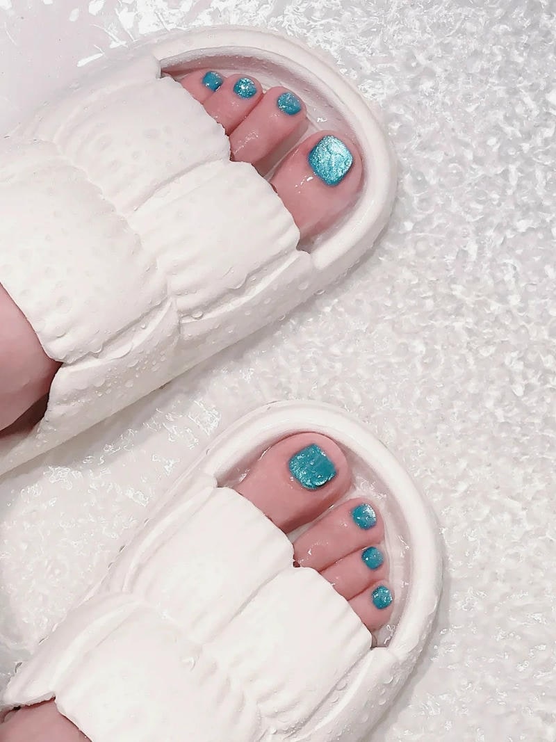 nail chân ngắn tone pastel nhẹ