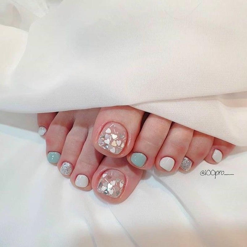 nail chân sang chảnh phong cách hàn quốc
