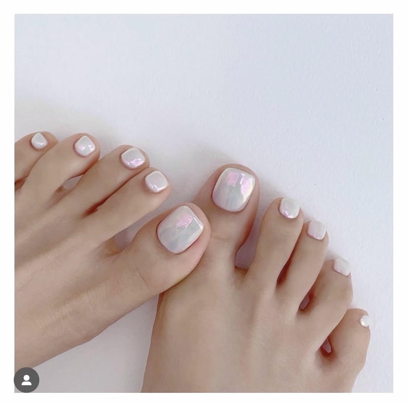 nail chân sáng da đơn giản