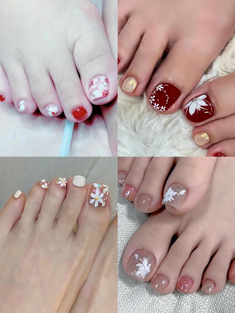 nail chân tết cực đẹp