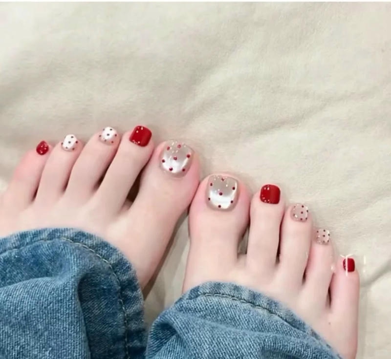 nail chân tết cực sang