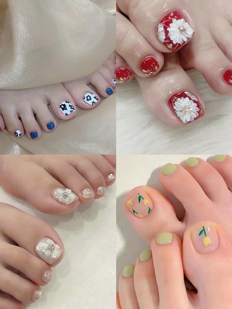 nail chân tết cực xinh