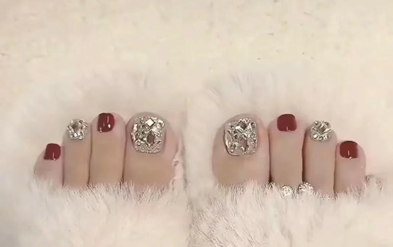 nail chân tết hot trend