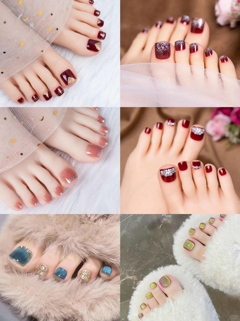 nail chân tết nổi bật ngày tết