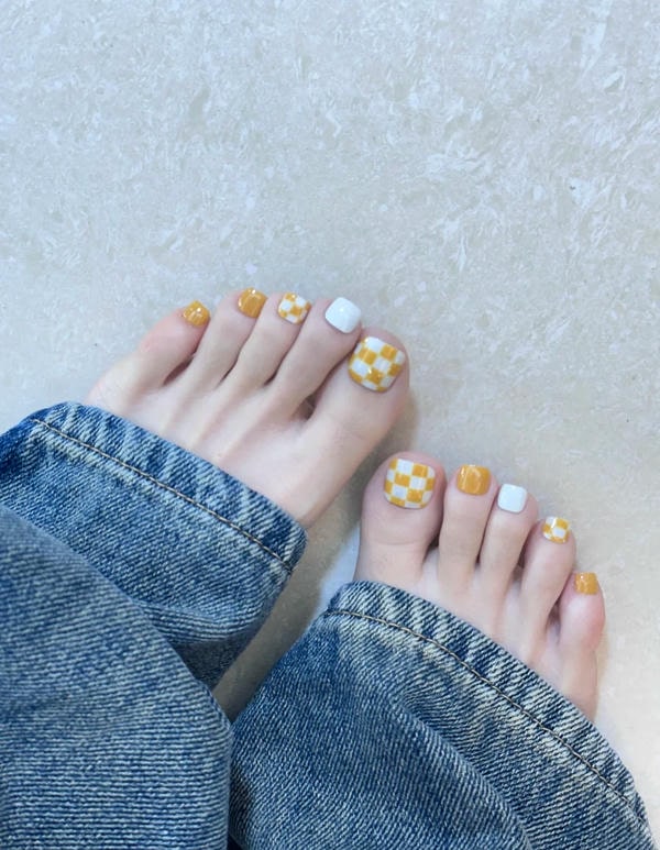 nail màu cam đơn giản