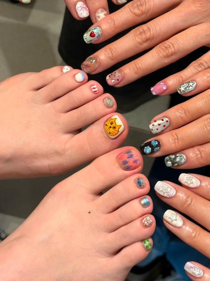 nail nhiều màu sắc sang