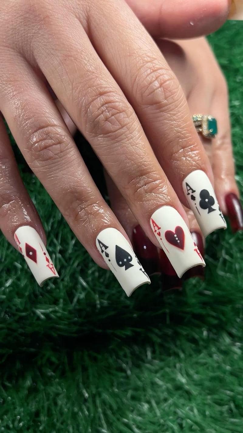 nail tay bộ bài cực xinh