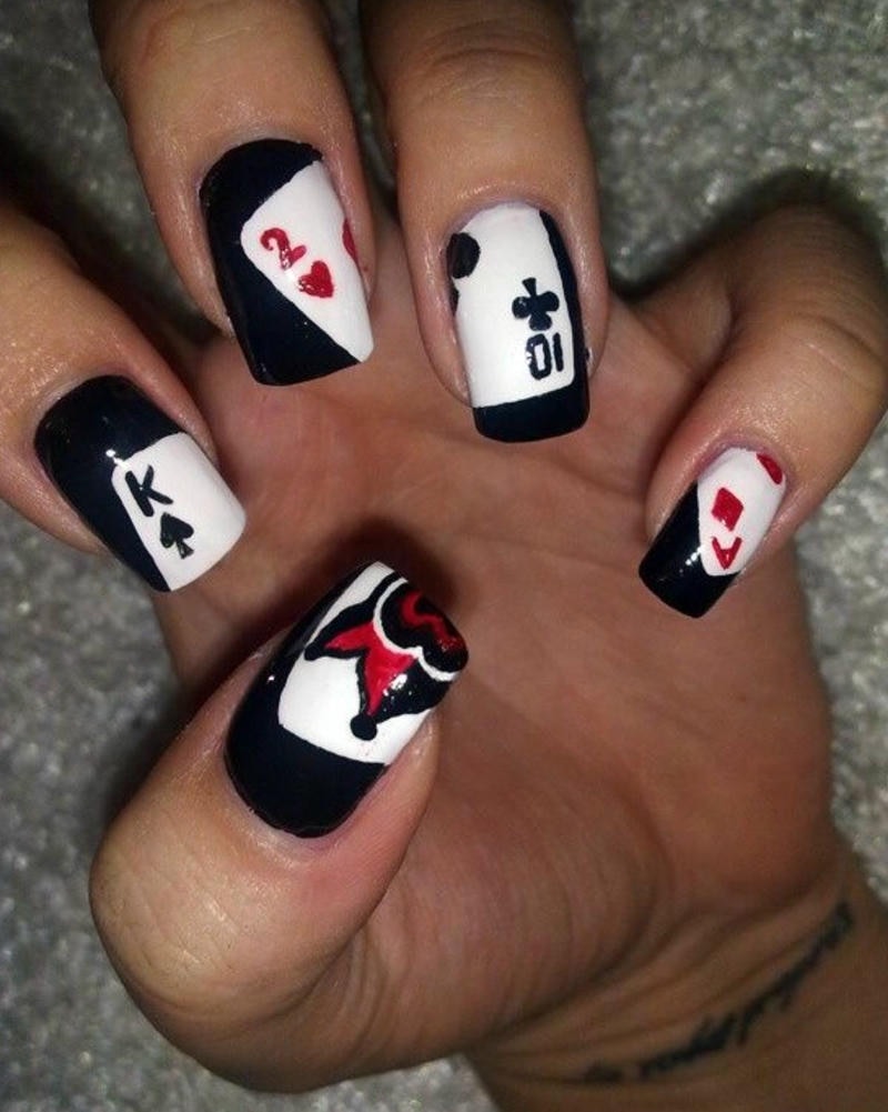 nail tay bộ bài nghệ thuật