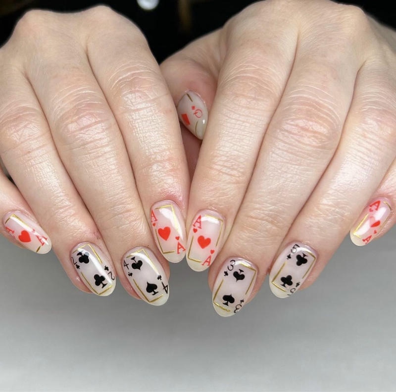 nail tay bộ bài sang chảnh